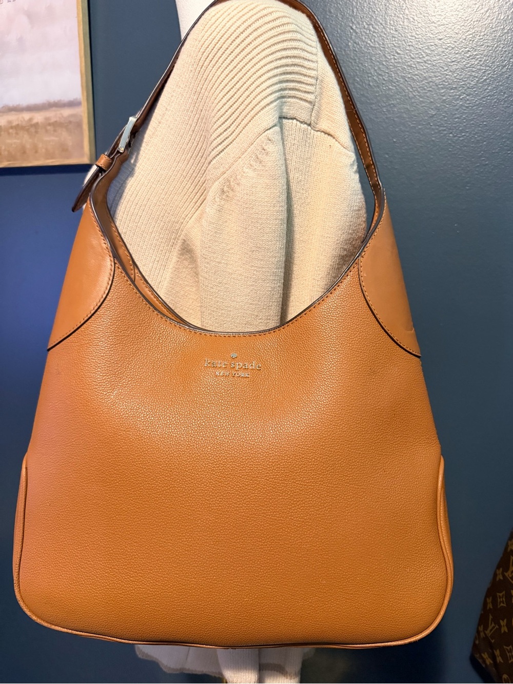 Kate Spade New York 454 Pebbled Leather Small Shoulder Bag Gingerbread